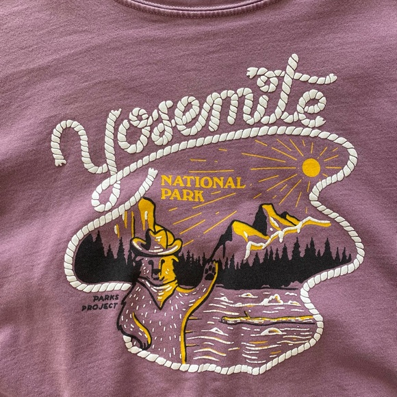 PARKS PROJECT- Yosemite National Park Mauve Cropped Sweatshirt - Picture 2 of 4